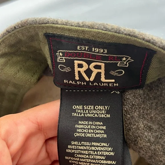 Ralph Lauren Double RL Brown Wool Hat with Gold Wings - Picture 5 of 5